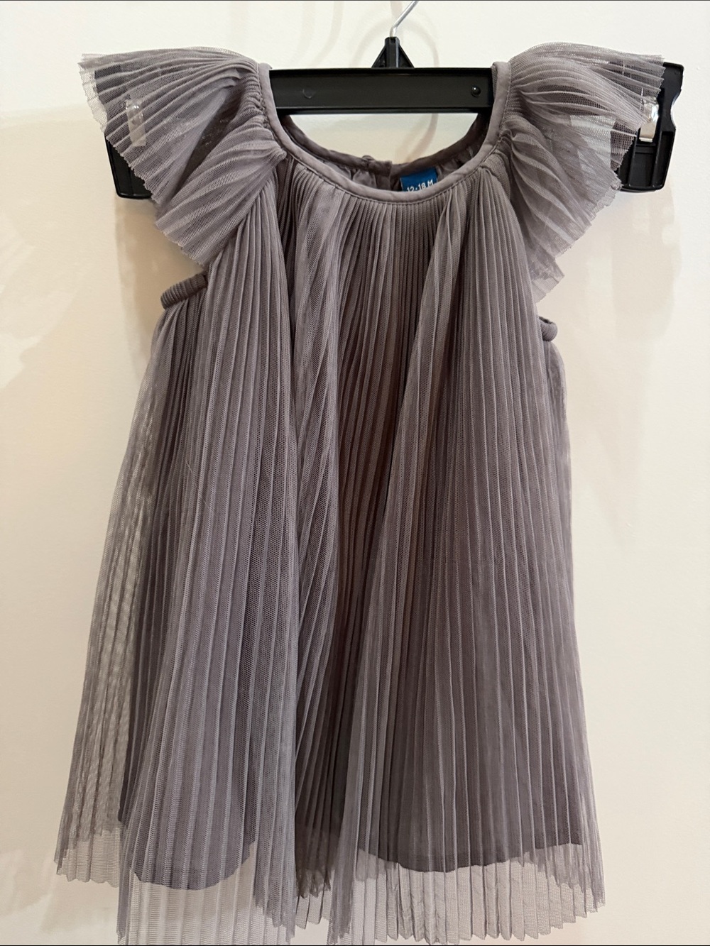 Old Navy Gray Pleated Tulle Party Dress